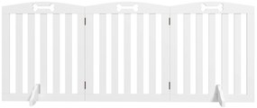 PawHut Wolnostojąca barierka dla psów z stabilnymi stopami, na korytarz, schody, 155 x 30 x 61 cm, Biała