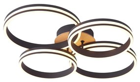 Lampa sufitowa drewniana z LED, 3-stopniowa regulacja ściemniania, 4-źródła światła - Navara Nowoczesny Oswietlenie wewnetrzne