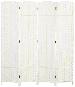 HOMCOM 4-częściowy parawan, składana zasłona, ściana osłonowa do salonu, sypialni, biura domowego, Biały