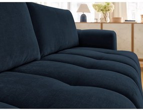 Ciemnoniebieska rozkładana/ze schowkiem sofa 251 cm Fuji – Bobochic Paris