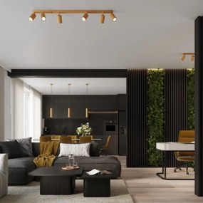 Listwa oświetleniowa 4-punktowa KARBON 4L złota ryflowana SOLLUX  LIGHTING