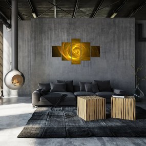 Obraz abstrakcyjnej żółtej spirali (125x70 cm)