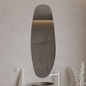 Lustro owalne bez podświetlenia bezramowe 55 x 150 cm DELIS | Różne kolory szkła : Kolor - Grafit