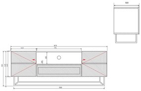 Szafka RTV Asha 167 cm z szufladą i metalowym stelażem - artisan / czarny mat