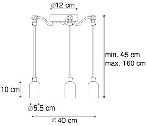 Industrialna lampa wisząca z betonu szarego - Cava 3 Nowoczesny Oswietlenie wewnetrzne