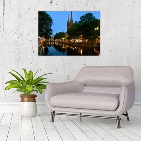 Obraz nocnego historycznego miasta (70x50 cm)