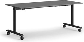 Mobilny stół MATCH, 180x80 cm, czarna podstawa, szary