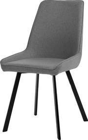 Zestaw 4 nowoczesnych krzeseł do salonu w ciemnoszarym materiale "Woody" z metalowymi nogami 46x57 cm 80h