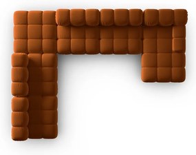 Pomarańczowa aksamitna sofa 379 cm Bellis – Micadoni Home