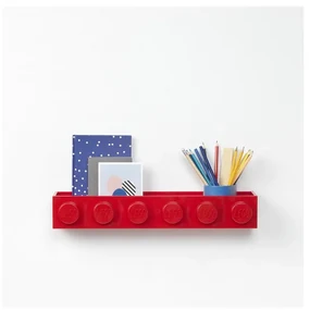 Dziecięca czerwona półka ścienna LEGO® Sleek
