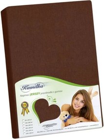 Bellatex Prześcieradło Jersey ciemnobrązowy, 90 x 200 cm, 90 x 200 cm