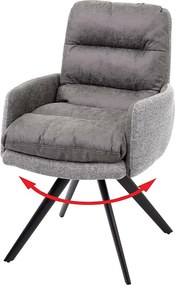 Krzesło do jadalni MCW-G66,  jasnoszary, z podłokietnikiem