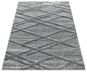 Dywan nowoczesny 3D La Casa krata szary 200 cm x 290 cm