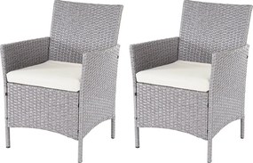 Fotel rattanowy Halden (zestaw 2 sztuk),  szary, kremowe poduszki