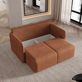 Masseno Sofa SUVI II z funkcją spania i pojemnikiem na pościel, Rozkładana sofa - Miedziany, NEVE 52