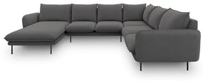 Ciemnoszara sofa w kształcie litery U Cosmopolitan Design Vienna, prawostronna