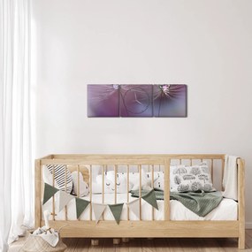 Obraz kropelek na puchu (z zegarem) (90x30 cm)
