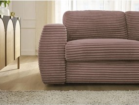 Różowa sztruksowa rozkładana sofa do spania 240 cm Hugo – Bobochic Paris