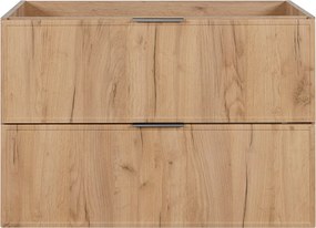 Szafka łazienkowa, Dąb Craft, uchwyt srebrny, 46 x 80 x 57 cm