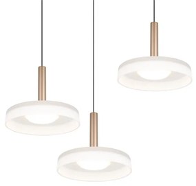 Lampa wisząca LED w czarno-biało-złotym kolorze ze ściemniaczem i szklanym kloszem ø 35 cm Celeste – Trio