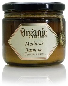 Naturalna sojowa świeca zapachowa Madurai Jasmine 200 g w bursztynowym szkle