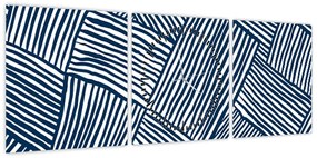 Obraz - linia 3D (z zegarem) (90x30 cm)