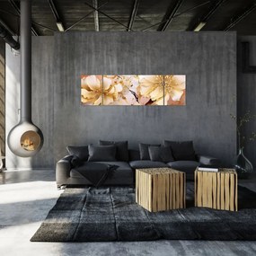 Obraz - Złote kwiaty (170x50 cm)