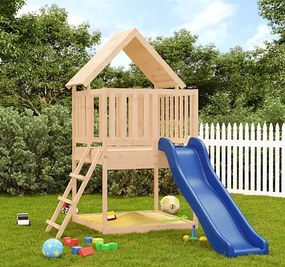 Drewniany plac zabaw z domkiem i zjeżdżalnią R9-S41