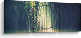 Obraz - Centrum wszechświata (z zegarem) (90x30 cm)