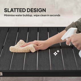 Outsunny Stół ogrodowy na zewnątrz, Stół wypoczynkowy na zewnątrz, Odporny na warunki atmosferyczne, 190 x 90 x 74 cm, Czarny