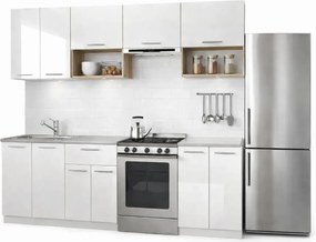 Zestaw mebli kuchennych - biały połysk + dąb sonoma 45x12x4 Z4-B65