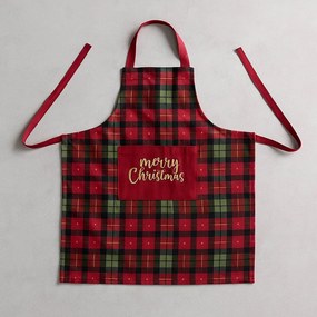 Świąteczny fartuch kuchenny z kieszenią, 80 x 80 cm
