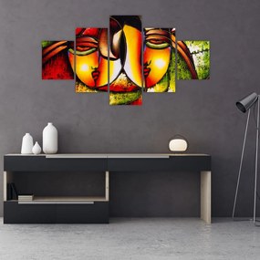 Obraz - Obraz olejny, abstrakcyjne twarze (125x70 cm)