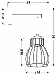 Czarno-jasnobrązowy kinkiet Bernita – Candellux Lighting