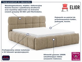 Szaro-beżowe łóżko tapicerowane chmurka 5 rozmiarów M9-A67
