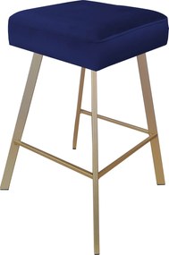 Hoker MAX krzesło barowe tkanina Welur podstawa metalowa : Kolor nogi - Złota profil, Kolor tkaniny - VELVET - MG16, Typ siedziska - Siedzisko stałe