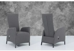 PARIS LIKA-TEX® szary - luksusowy rozkładany fotel ogrodowy