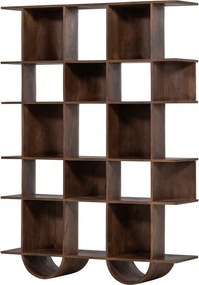 Ciemnobrązowy regał z litego drewna mango 130x180x35 cm Sinne – WOOOD