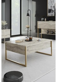 Stolik konferencyjny Luxe Travertine and Gold