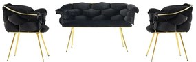 Zestaw wypoczynkowy Balon Black and Gold, 3 sztuki