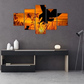 Obraz sylwetki drapieżnika (125x70 cm)