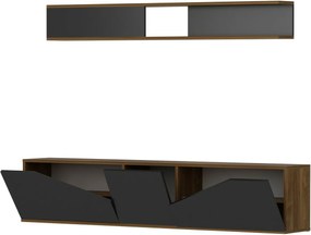 Stolik pod telewizor z półką Tac Walnut and Black