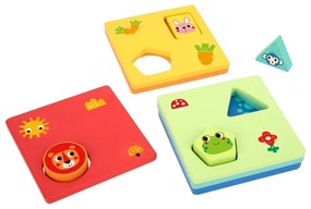 Tooky toy układanka montessori kształty i kolory zwierzątka 6 planszy fsc