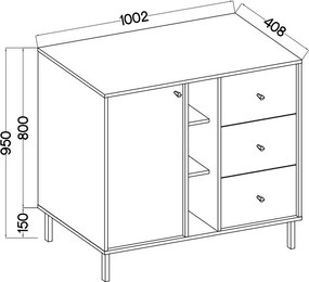 Komoda TORINO 100 cm do Salonu Sypialni Odcienie beżu