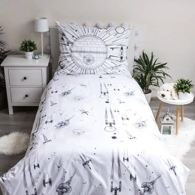 Bawełniana fluorescencyjna jednoosobowa pościel dziecięca 140x200 cm Star Wars – Jerry Fabrics