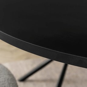 Stół Okrągły LAUREN 90 cm Czarny Loft Nowoczesny