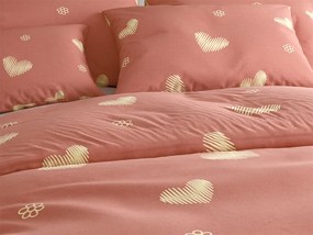 PrzytulneMieszkanie.pl PrzytulneMieszkanie.pl Pościel z mikrofibry ORANGE HEART, różowa Rozmiar pościeli: 70 x 90 cm | 140 x 200 cm