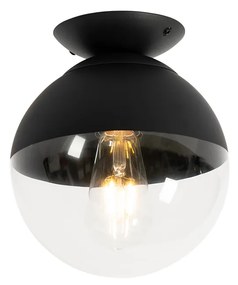 Retro lampa sufitowa czarna z przezroczystym szkłem - Eclipse Retro Oswietlenie wewnetrzne