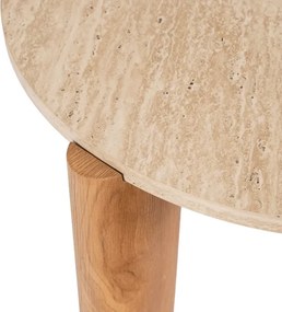 Stolik Kawowy TRAVERTINO MAX 80 cm Trawertyn/Dąb Nowoczesny