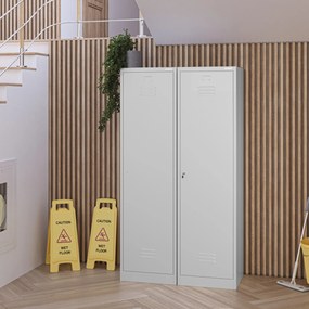 Metalowa szafa gospodarcza AGNES, 500 x 1850 x 500 mm, szara